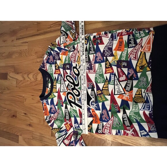 POLO / RALPH LAUREN - Embroidered POLO Pennants Baseball Flags M Sweater - Picture 5 of 11